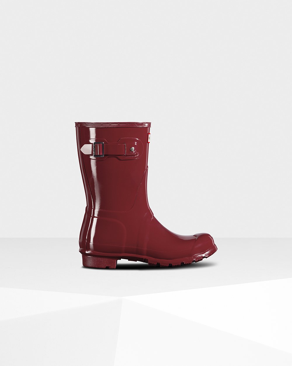 Women Hunter Original Gloss | Short Rain Boots Grey Red | NZ-93150-XDWL